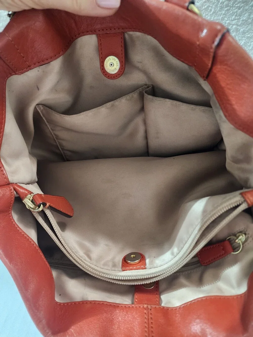 COACH Ashley Vermillion Orange Leather Satchel Shoulder Crossbody Bag Vintage
